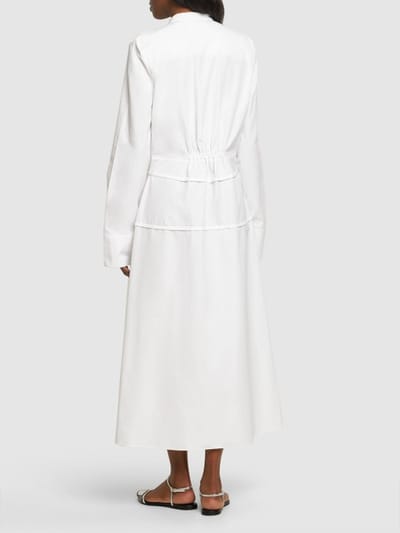 Jil Sander: 厚重棉质府绸迷笛衬衫裙