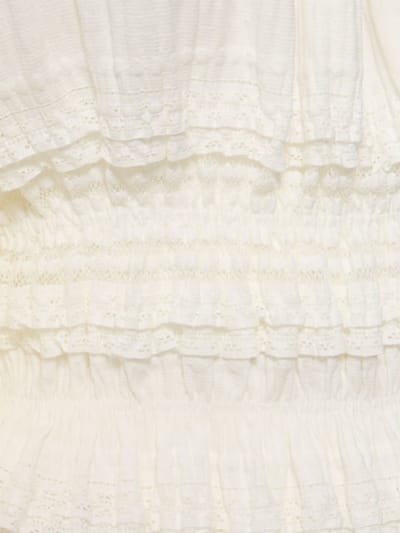 Designers Remix: Vestito a balze in cotone con spalle scoperte