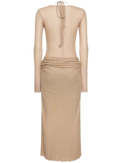Andreadamo: Draped knit maxi dress