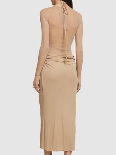 Andreadamo: Draped knit maxi dress