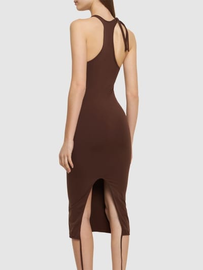Andreadamo: Halterneck midi dress with slit
