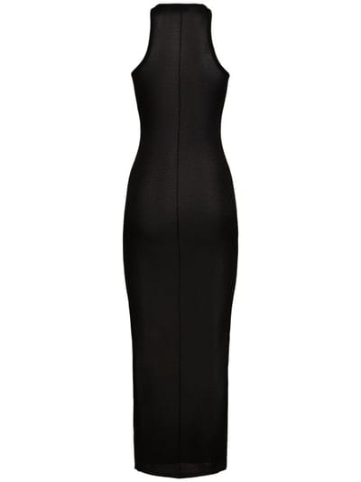 Fleur Du Mal: 透明针织工字背粘胶纤维迷笛连衣裙
