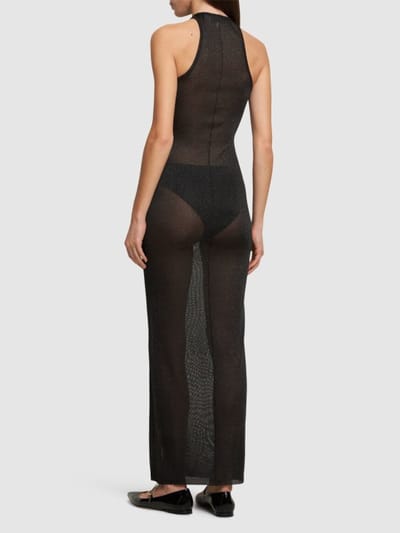 Fleur Du Mal: 透明针织工字背粘胶纤维迷笛连衣裙