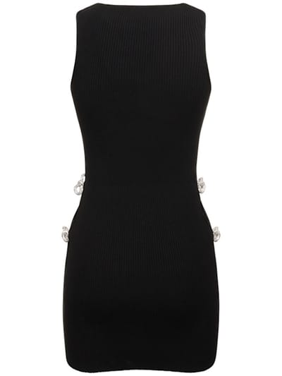 Mach & Mach: Robe courte avec découpes et cristaux
