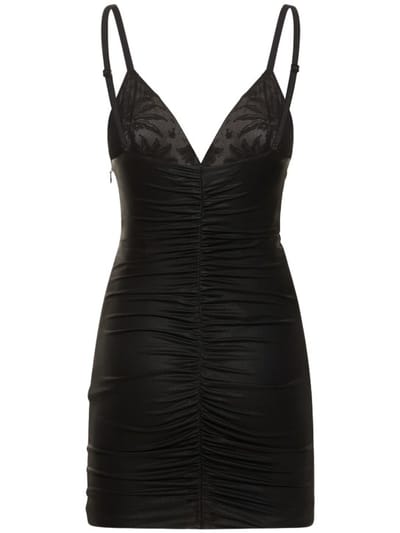 Alessandra Rich: Robe courte drapée avec détail bijou