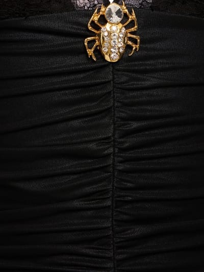 Alessandra Rich: Robe courte drapée avec détail bijou