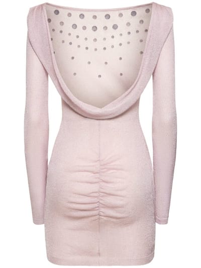 Alessandra Rich: Minidress in maglia con borchie