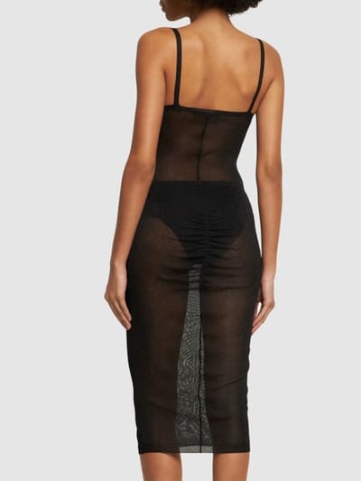 Alessandra Rich: Abito midi in maglia con borchie