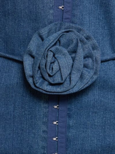 Rotate: Robe mini en denim stretch avec fleur