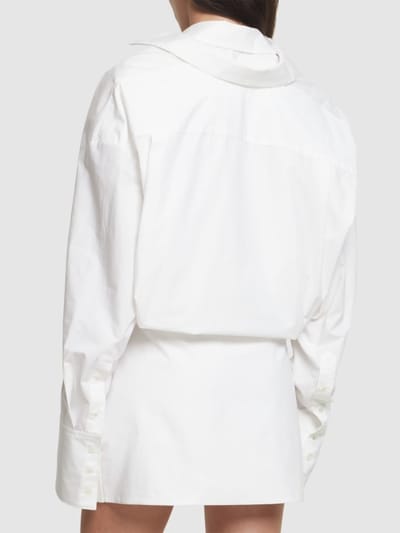Interior: Drapiertes Hemdblusenkleid aus Baumwolle