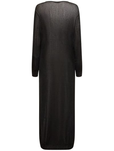 Interior: Vestito lungo in maglia con scollo a V