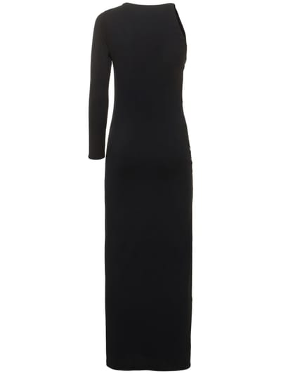 Leslie Amon: Vestido largo asimétrico de punto elástico