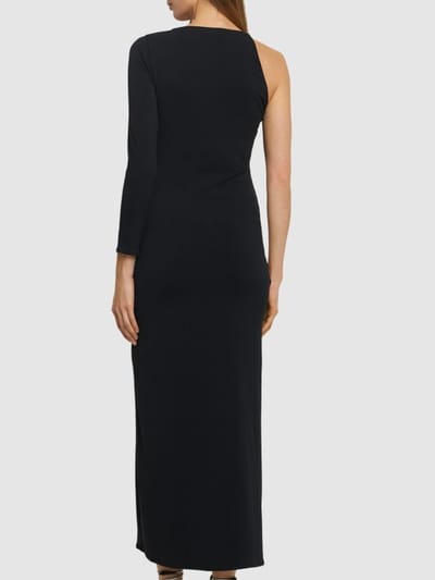 Leslie Amon: Vestido largo asimétrico de punto elástico