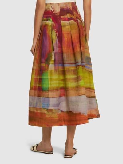 Ulla Johnson: Alessandra印花亚麻长款半身裙