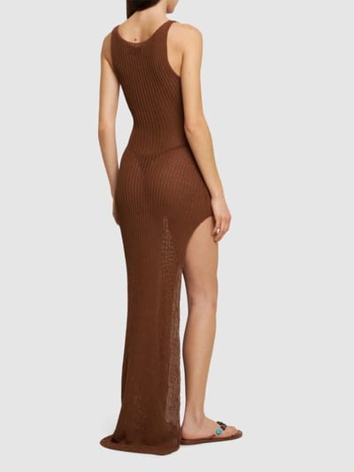 Aya Muse: Vestido largo de punto con abertura
