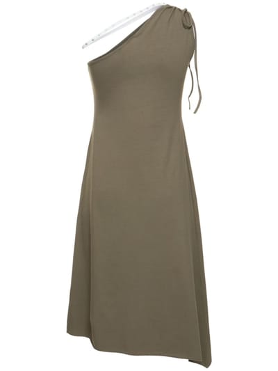 Cormio: Midi-Kleid aus Jersey mit One-Shoulder-Träger