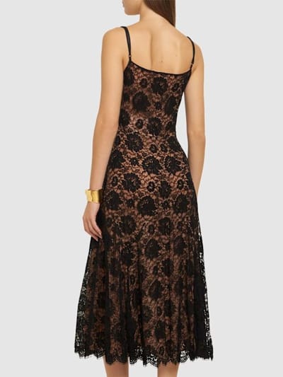 Michael Kors Collection: Abito midi in pizzo floreale