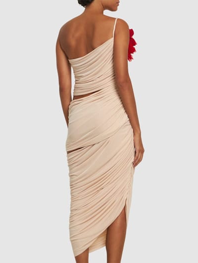 Magda Butrym: One-shoulder draped cupro midi dress