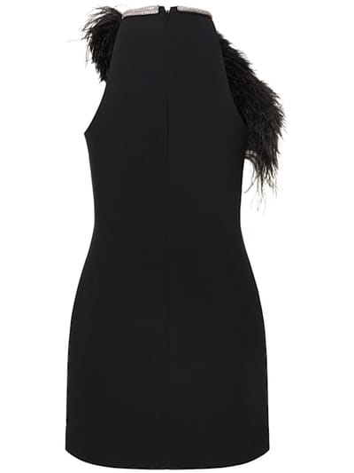 David Koma: Miniabito con piume e cristalli