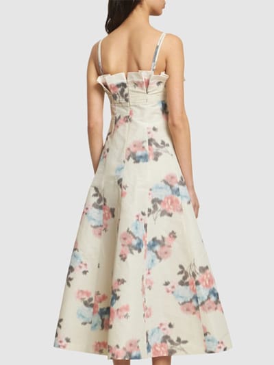 Philosophy Di Lorenzo Serafini: Vestido acampanado de lino con tirantes