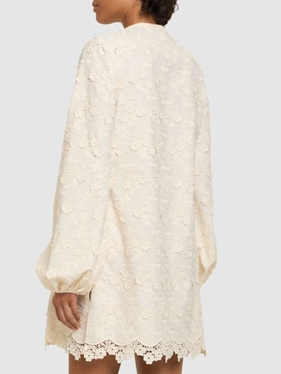 Giambattista Valli: Embroidered long-sleeved mini dress