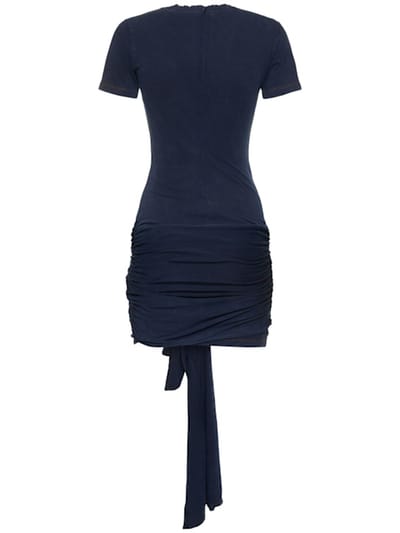 Giuseppe Di Morabito: Cotton mini dress with draping