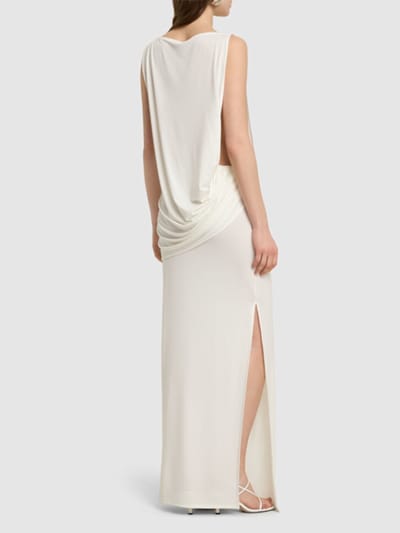 Jacquemus: Maxikleid aus Jersey mit Raffung