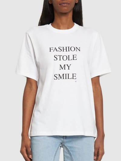 Victoria Beckham: Slogan棉质T恤