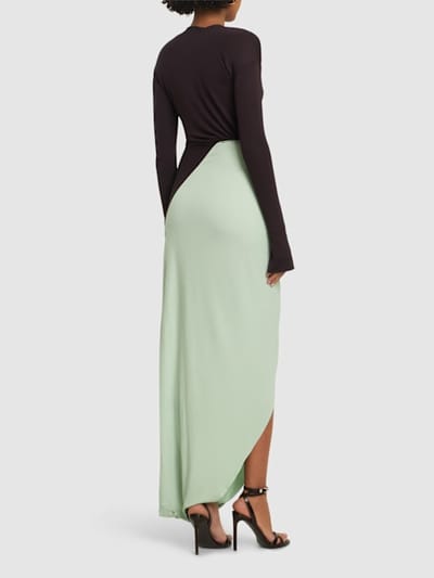 Victoria Beckham: Abito lungo in jersey drappeggiato
