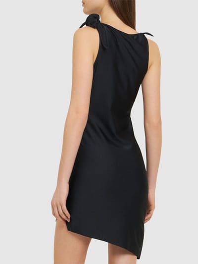 Coperni: Vestido corto asimétrico con rosetas