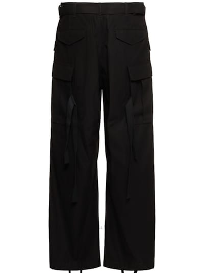 Sacai: 棉质斜纹裤子