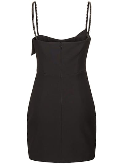 Roland Mouret: Abito corto drappeggiato con cristalli