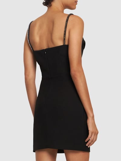 Roland Mouret: Abito corto drappeggiato con cristalli
