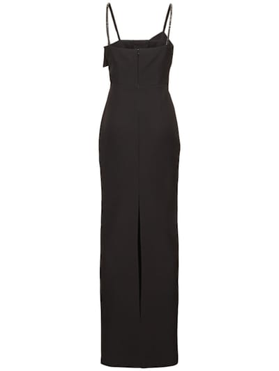 Roland Mouret: Abito lungo in crêpe con cristalli