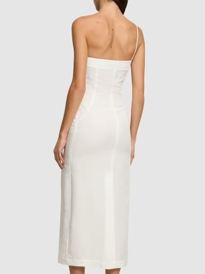 Blumarine: Long dress with rose appliqu 