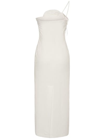 Blumarine: Long dress with rose appliqu 