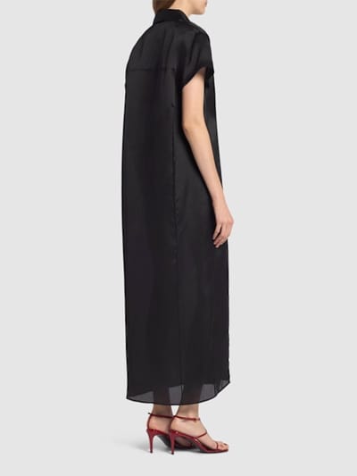 Khaite: Silk maxi shirt dress