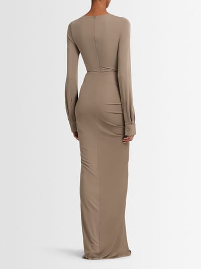Christopher Esber: Vestido largo drapeado con abertura