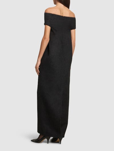 The Row: Abito lungo in cashmere a spalle scoperte