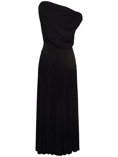 Abadia: Robe longue en bambou drapée