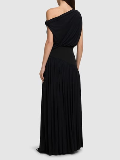 Abadia: Robe longue en bambou drapée