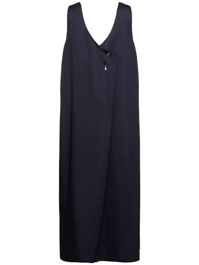 Carven: Abito lungo con spilla gioiello