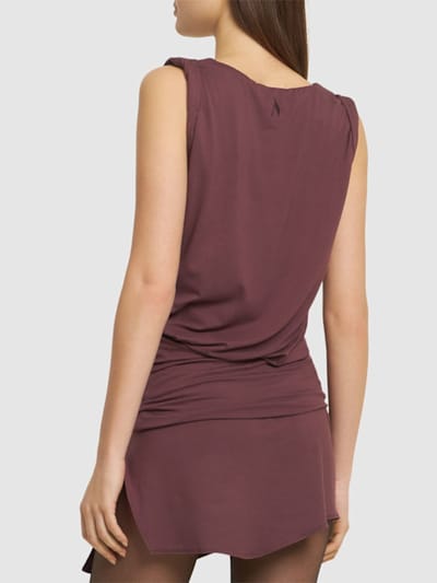The Attico: Draped jersey mini dress