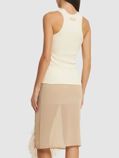 The Attico: Midi dress with feathers and beadwork