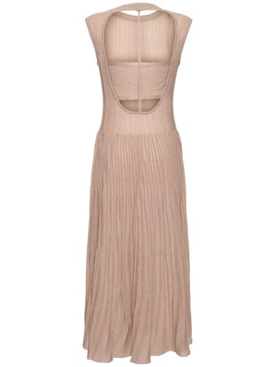 Andreadamo: Pleated knit maxi dress