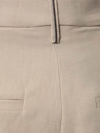 Brunello Cucinelli: 光滑亚麻混纺斜纹短款裤子