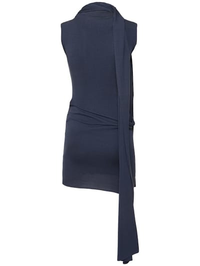 Aya Muse: Vestido corto en punto de seda con bufanda