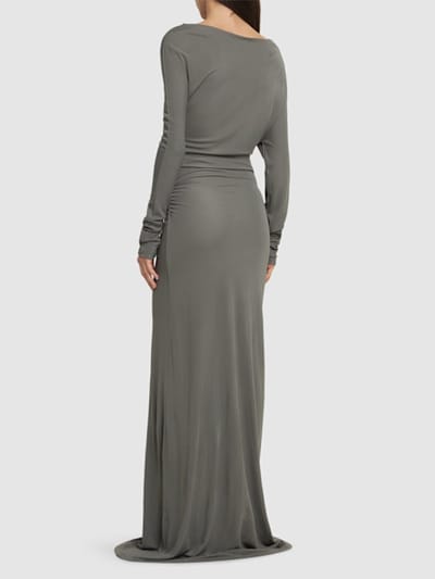 Aya Muse: Vestido largo de punto drapeado