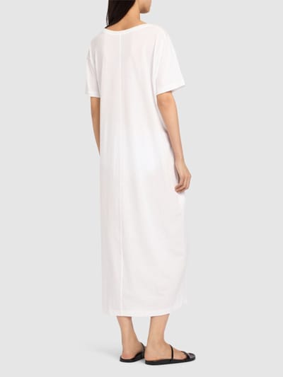 The Row: Abito midi in cotone a maniche corte