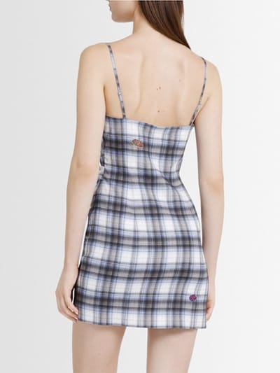 Acne Studios: Linen-blend check mini dress